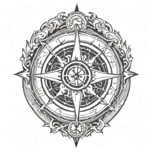 Nordic compass tattoo design idea
