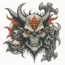 cross demon prison tattoo design idea