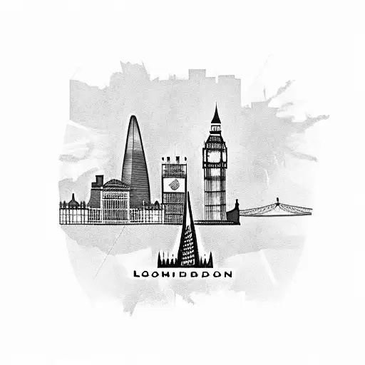 london skyline tattoo design idea