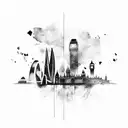 london skyline tattoo design idea