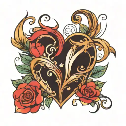 Heart shape tattoo design idea