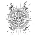 cruz ankh con flechas  tattoo design idea