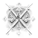cruz ankh con flechas  tattoo design idea