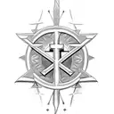 cruz ankh con flechas  tattoo design idea