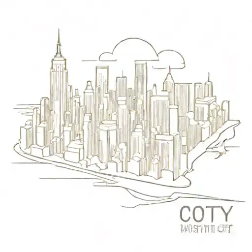 new york city skyline tattoo design idea