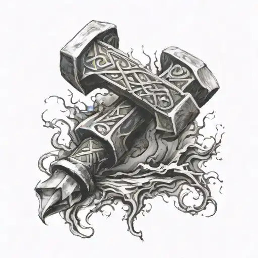 Mjolnir Hammer tattoo design idea