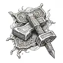 Mjolnir Hammer tattoo design idea