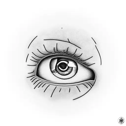 an eye inside Bay laurel leaf tattoo design idea