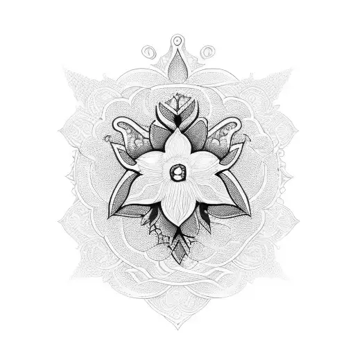 flor de mayo con nombre de Iraida  tattoo design idea