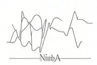 electrocardiogram pattern forming Nina name written tattoo design idea
