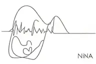 electrocardiogram pattern forming Nina name written tattoo design idea