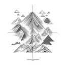 5 vertical rectangles. Within each one is one of the five listed terrains: Mountain, Rainforest, Sahara, Arctic, Ocean tattoo design idea