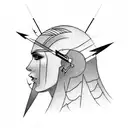 lightning with Indian arrow tattoo design idea