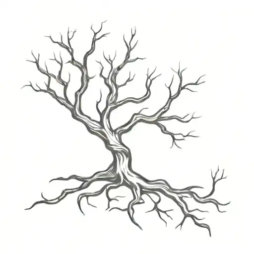 tree roots delta symbol tattoo design idea