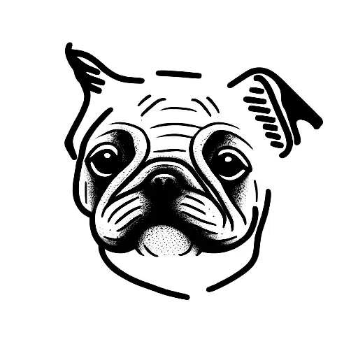 dog, heartbeat, line tattoo design idea