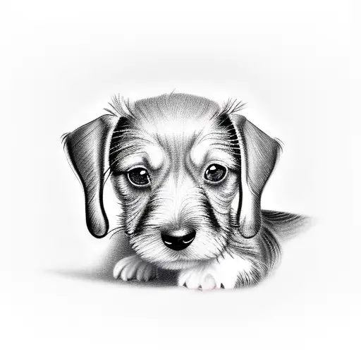 Terrier/Dachshund Mix puppy, named Georgie  tattoo design idea