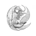 The mermaid that you will draw, must have meticulous details in its scales, in the hair, and its tail must be like that  tattoo design idea