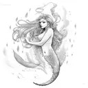 The mermaid that you will draw, must have meticulous details in its scales, in the hair, and its tail must be like that  tattoo design idea