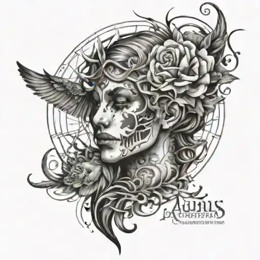 aqurius free spirited  , unique and un conventional , live and let live tattoo design idea