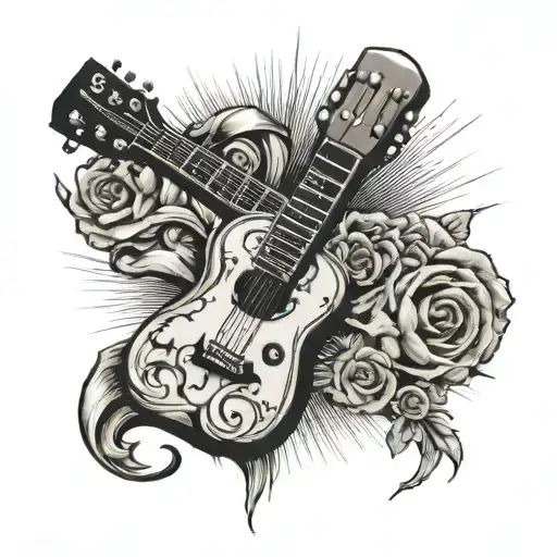 guitar microphone christopher tattoo design idea