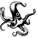 funky octopus throwing an American football tattoo design idea