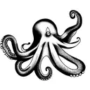 funky octopus throwing an American football tattoo design idea