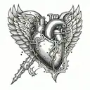 Create a tattoo of a titanium heart surrounded by bulletproof armor, representing your passion for hand-made creations and resilience tattoo design idea