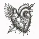 Create a tattoo of a titanium heart surrounded by bulletproof armor, representing your passion for hand-made creations and resilience tattoo design idea