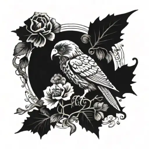 A blackwork tattoo design inspired by the works of Edgar Allan Poe tattoo design idea