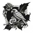 A blackwork tattoo design inspired by the works of Edgar Allan Poe tattoo design idea