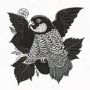 A blackwork tattoo design inspired by the works of Edgar Allan Poe tattoo design idea