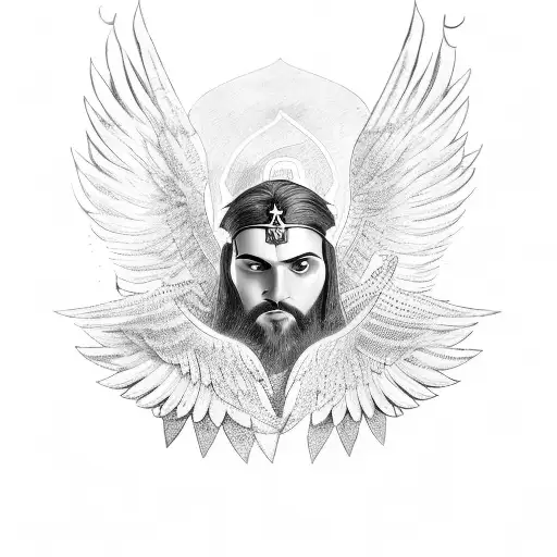 greek warrior with wings tattoo design idea