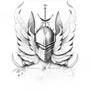 greek warrior with wings tattoo design idea