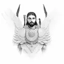 greek warrior with wings tattoo design idea