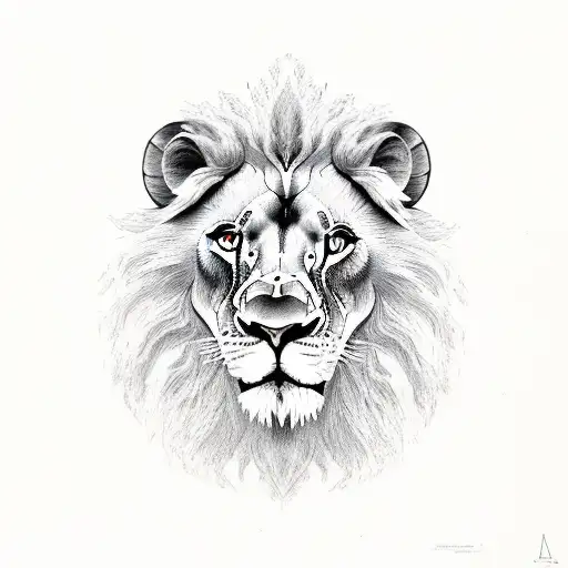 lion and lamb tattoo design idea