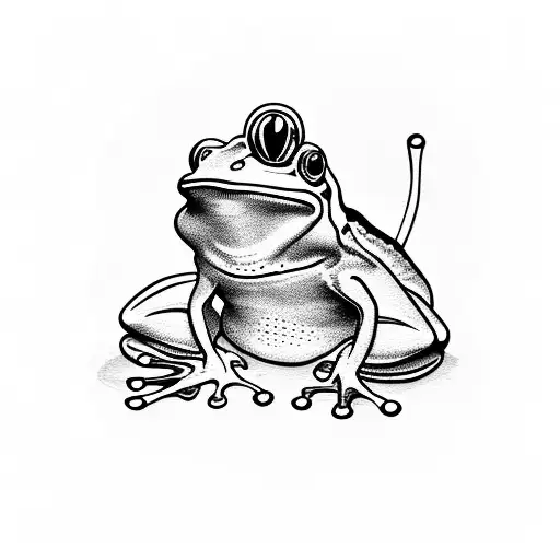 frog with a mustache tattoo design idea