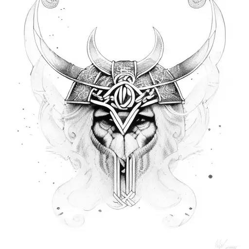 viking e corvos  tattoo design idea