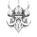 viking e corvos  tattoo design idea
