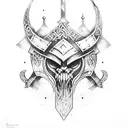 viking  em batalha e corvos  tattoo design idea