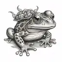 frog smoking tattoo design idea