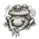 frog smoking tattoo design idea