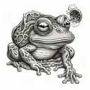 frog smoking pipe tattoo design idea