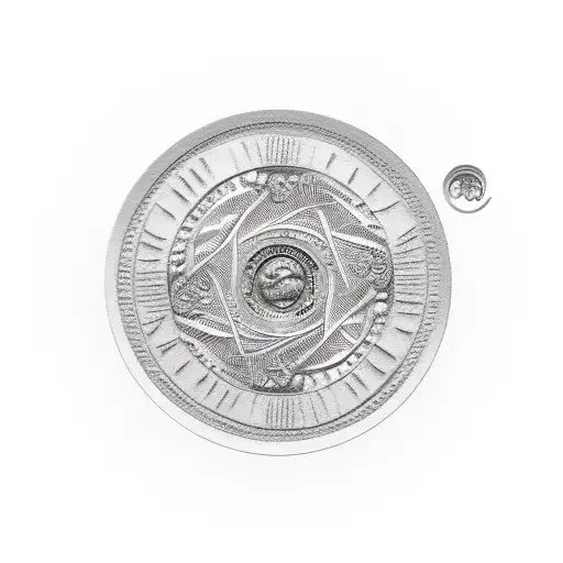 coin spinning  in the air tattoo design idea