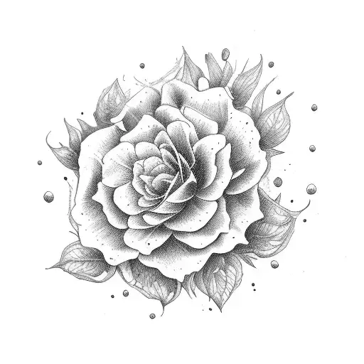 october, january, december birth flower bouquet tattoo design idea