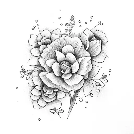 october, january, december birth flowers tattoo design idea