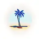 Palm Tree with pipe wrench  tattoo design idea