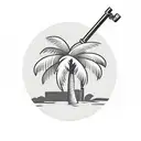 Palm Tree with pipe wrench  tattoo design idea