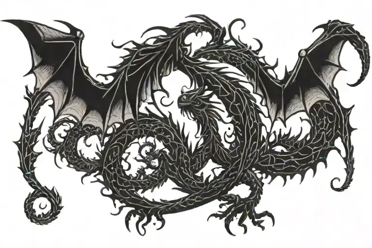 Jabberwocky poem written out in old english text tattoo design idea