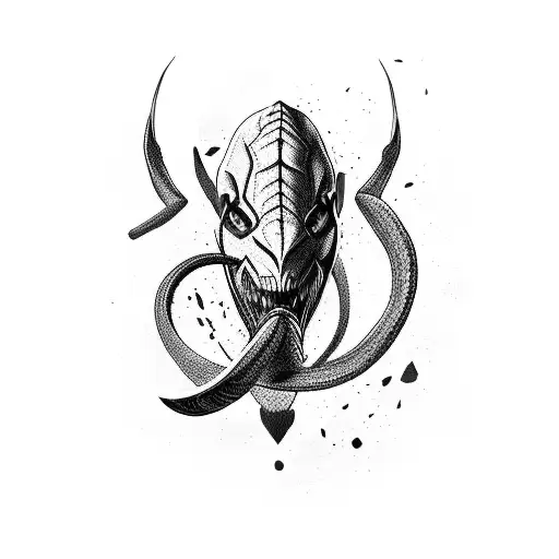 Black mamba attacking tattoo design idea