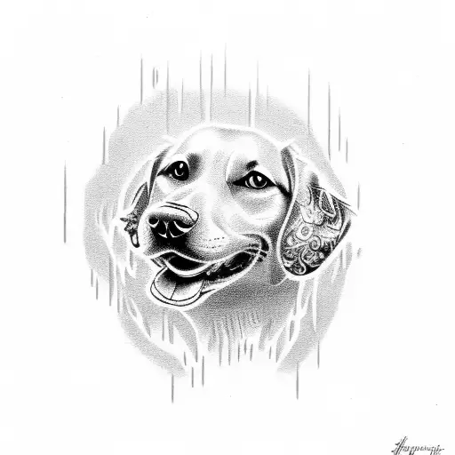 dog with centepid coming out of his mouth tattoo design idea